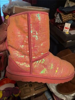 UGG Pink Sequin Mid-Calf Boot